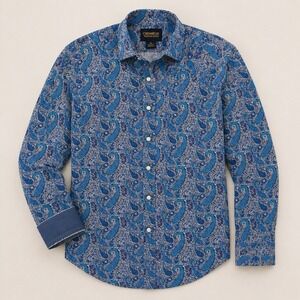 Cremieux Premium Denim Mens XL Paisley Western Pearl Snap Shirt Long Sleeve